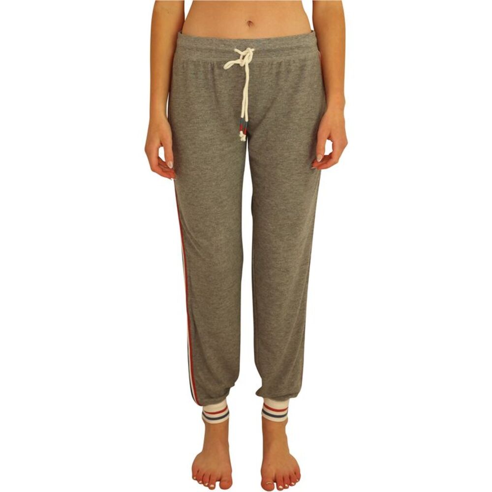 P.J. Salvage Womens Red,White& Blue Stripe Pajama Sweatpants, Grey, S, DM